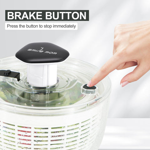 Smile mom foldable lid on salad spinner saves counter space