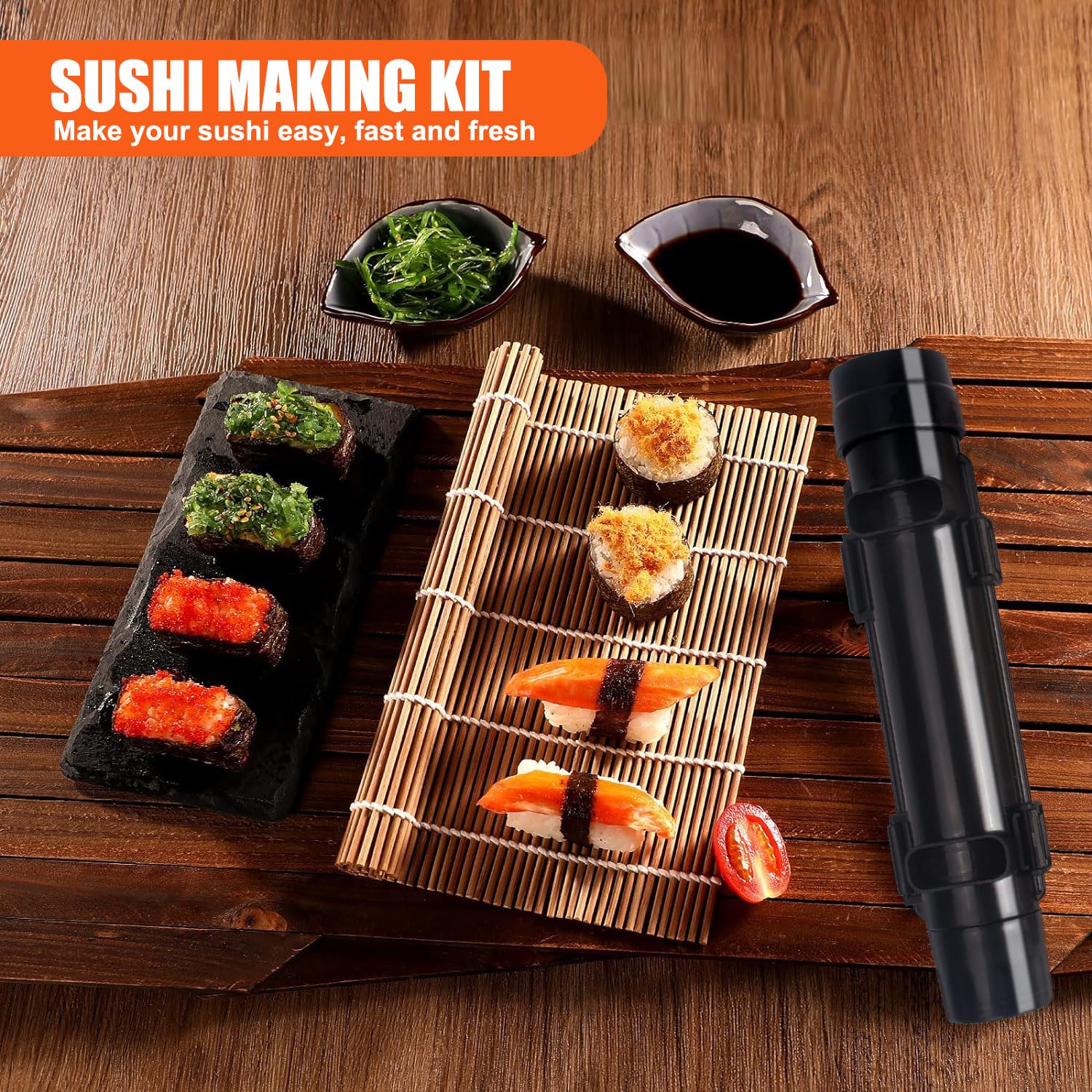 SmileTools bamboo sushi-rolling mat for reuse and beginner-friendly use