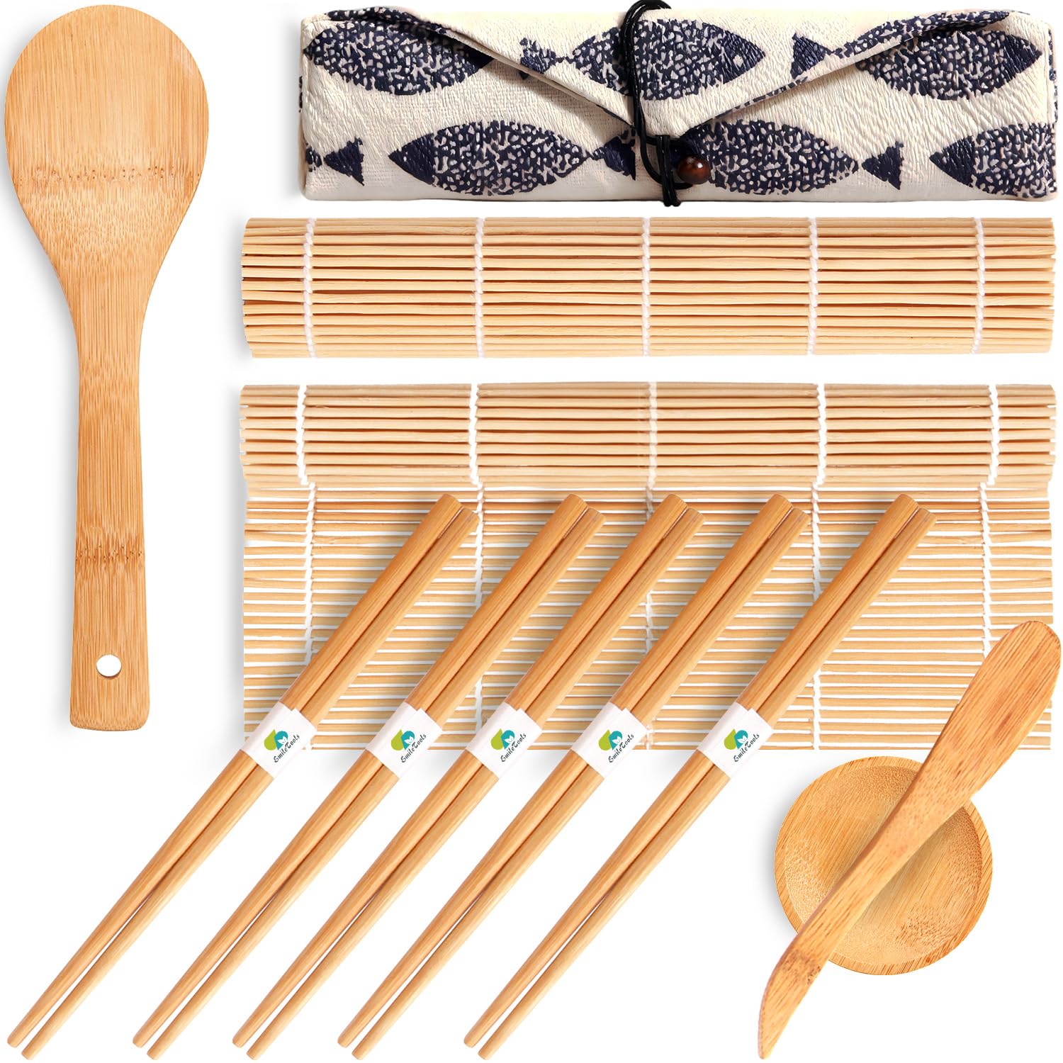 SmileTools bamboo rolling mats for easy at home sushi making