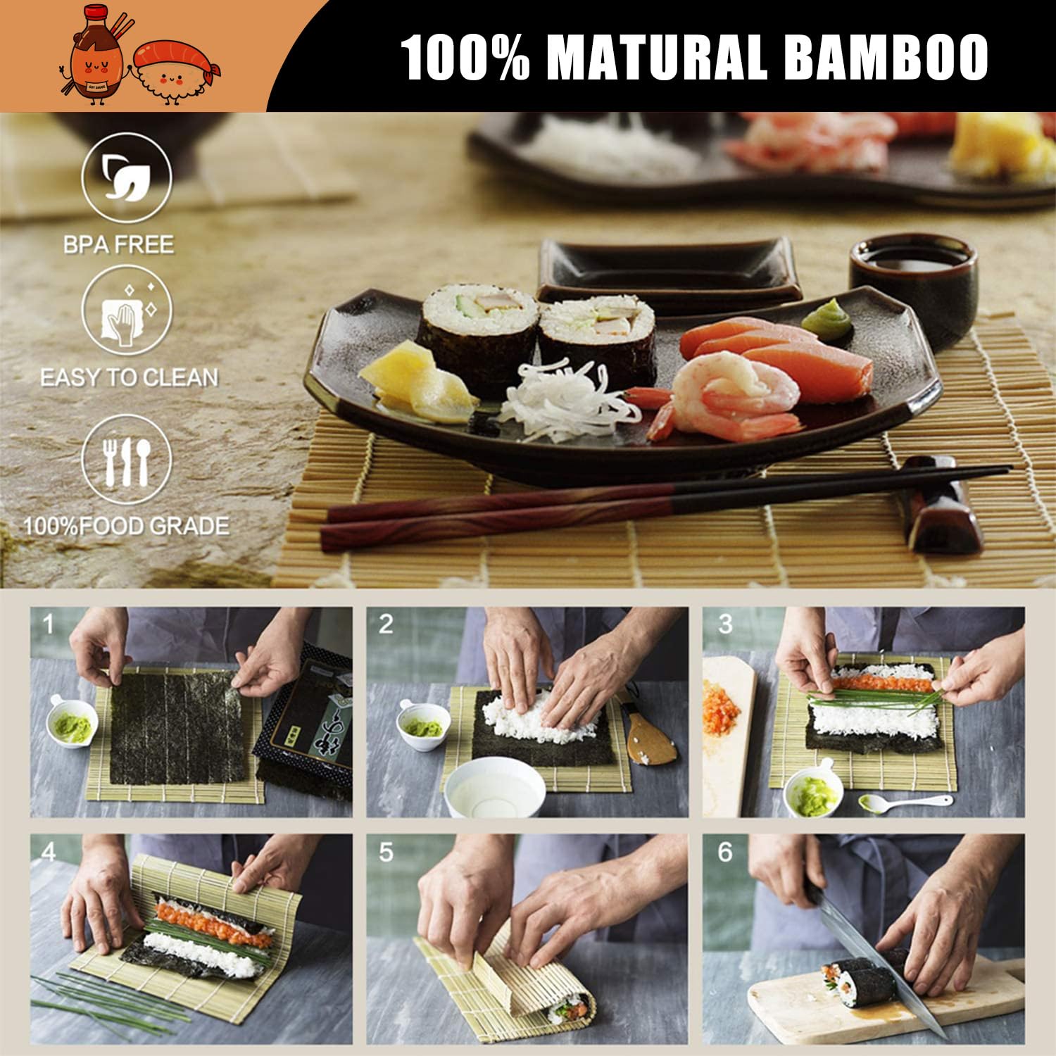 SmileTools sushi knife provides precise, clean cuts of fish and vegetables.