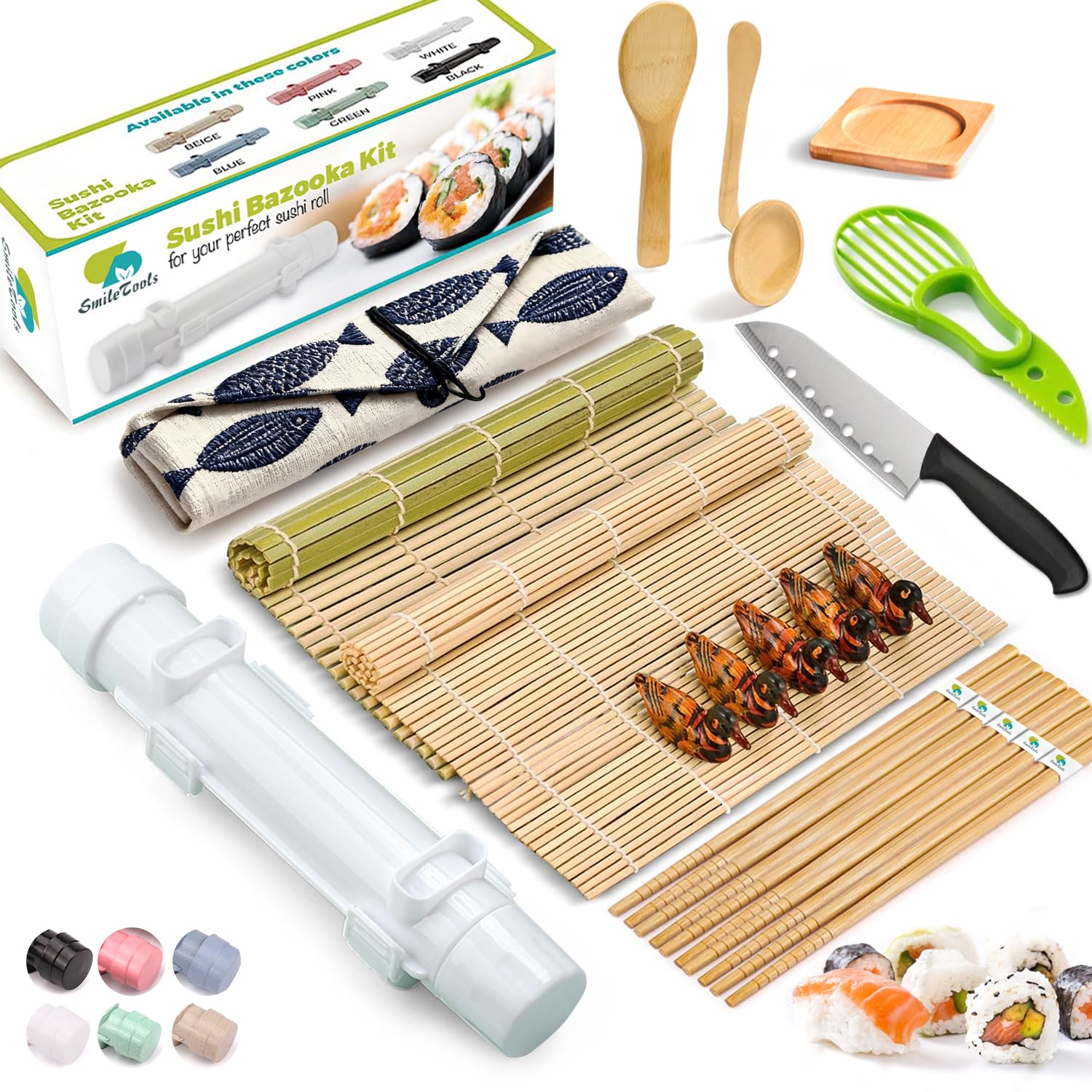 SmileTools sushi rolling mat enables easy, even rolls at home.