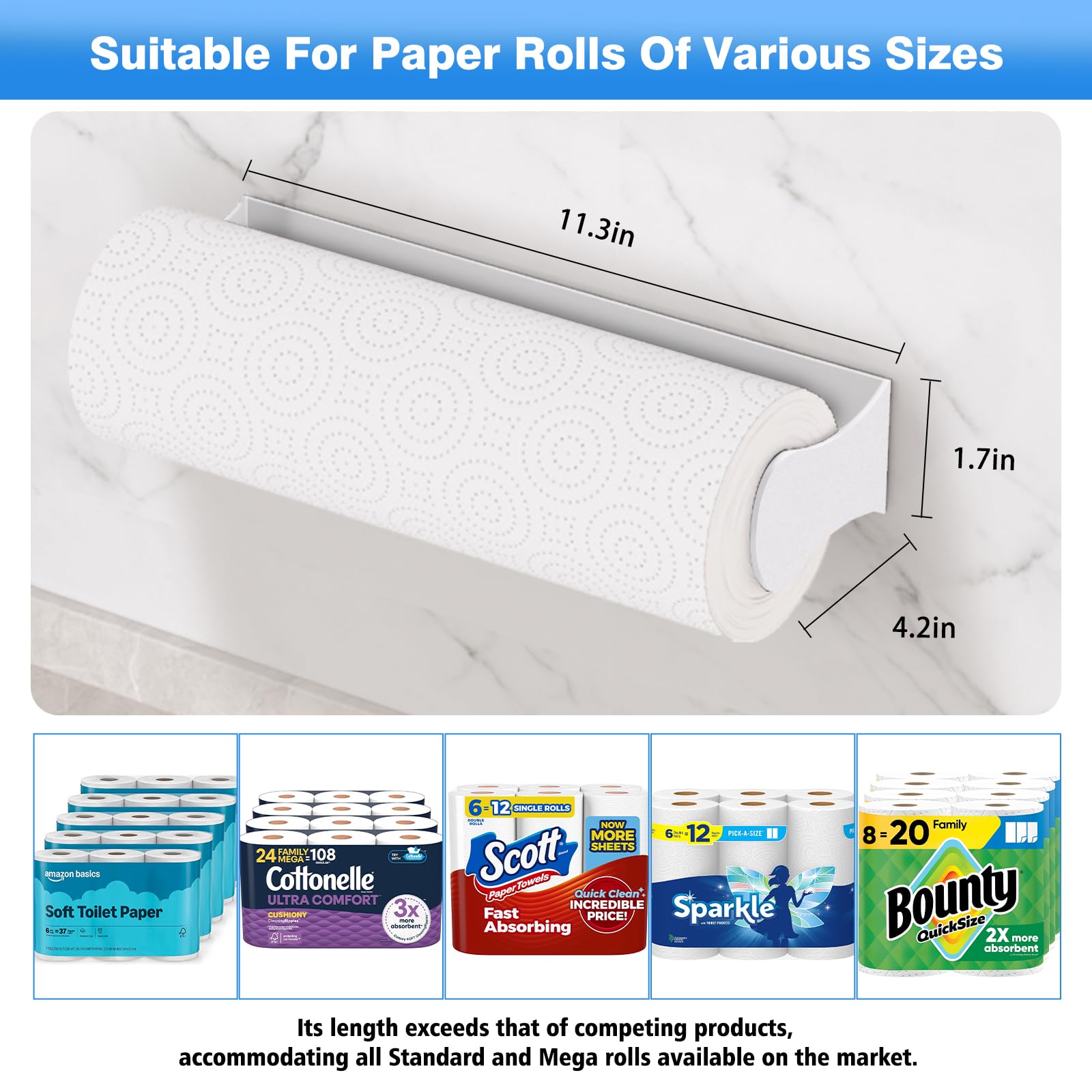 Smipam under-counter towel holder saves counter space while keeping essentials within reach.