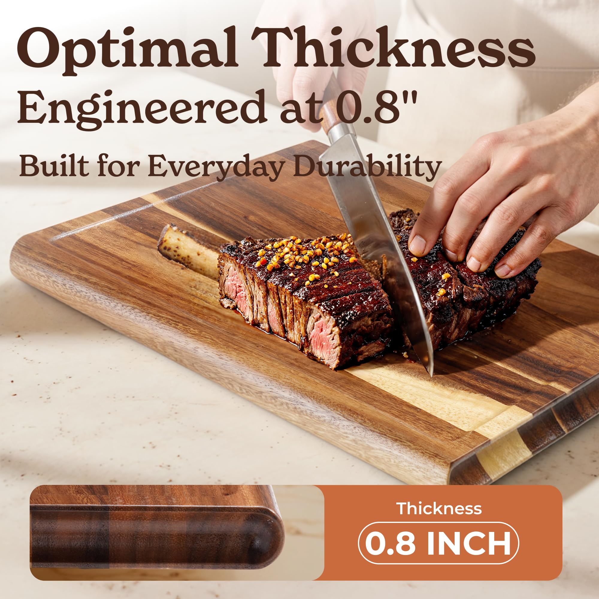 Smirly 17x12 walnut cutting board roomy area for slicing and serving