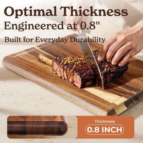 Smirly 17x12 walnut cutting board roomy area for slicing and serving