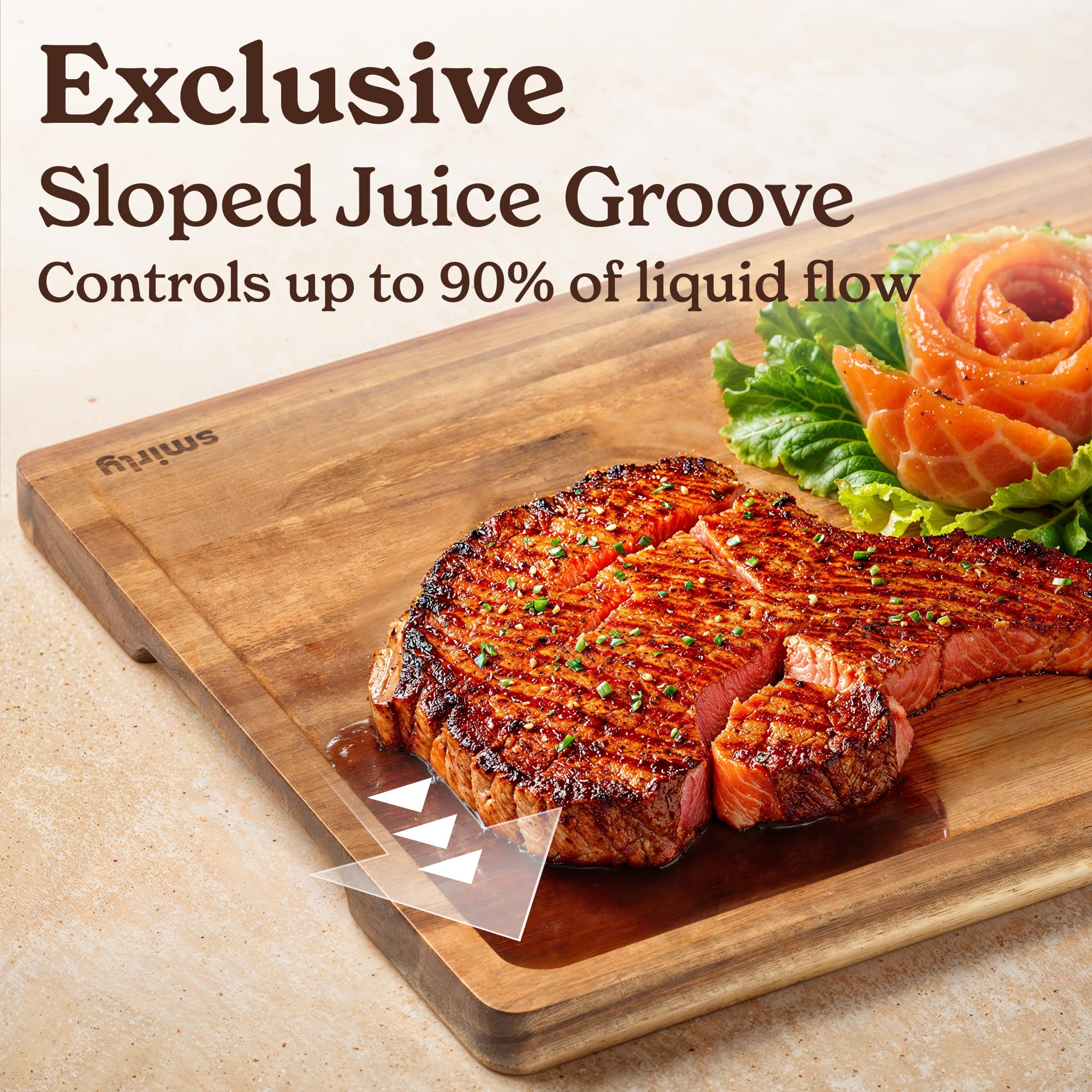 SMIRLY wooden boards create chic charcuterie surfaces for entertaining.