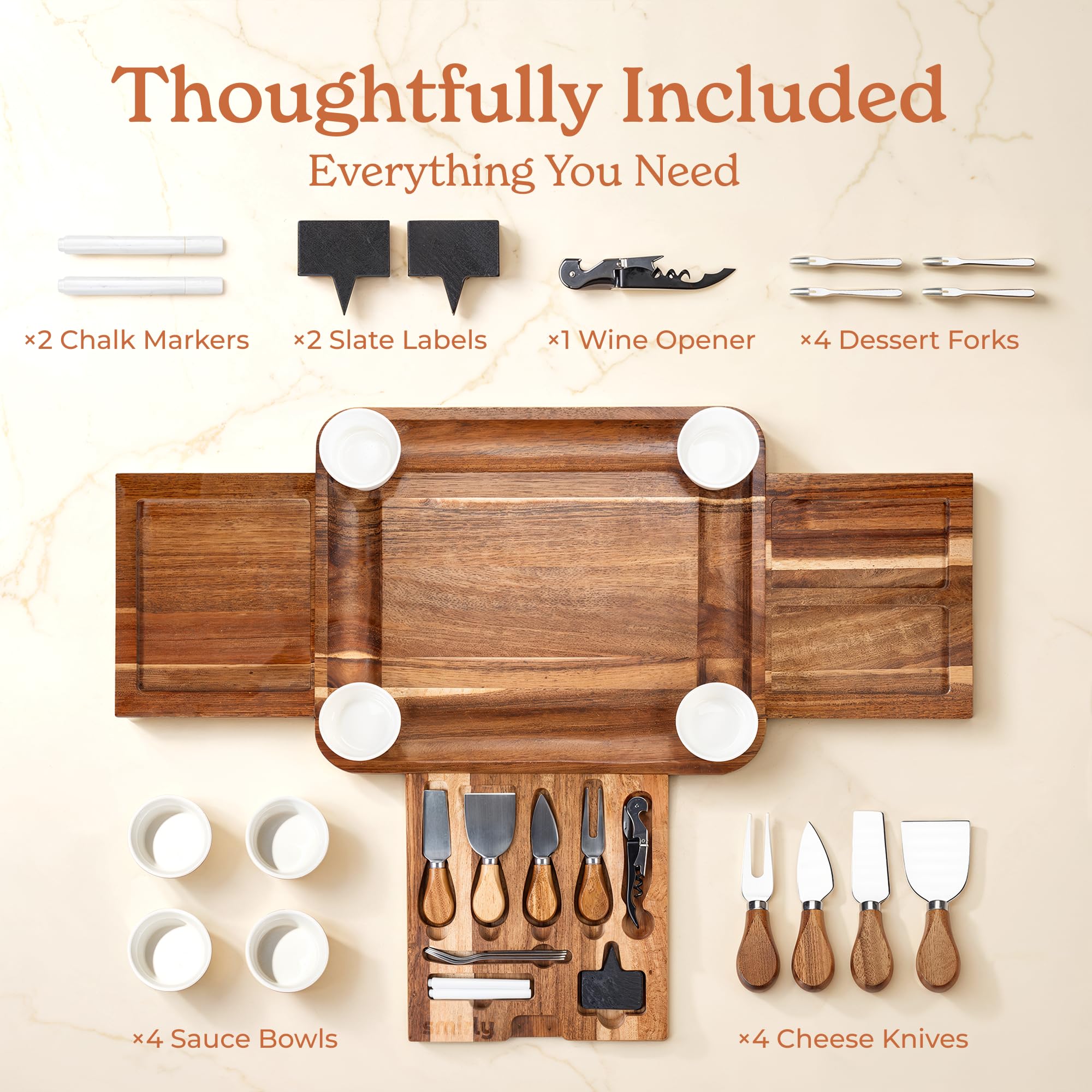 SMIRLY acacia wood grain close-up showing durability and character