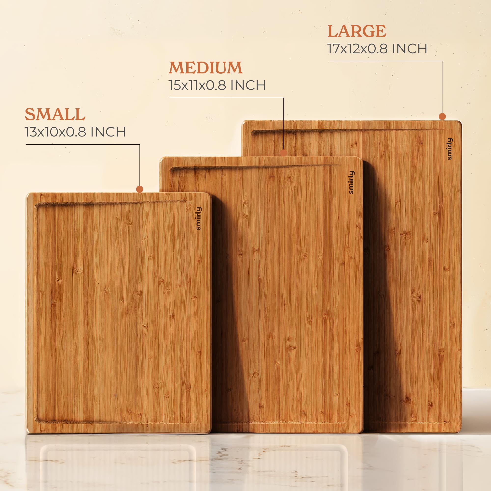 SMIRLY bamboo cutting-board-ergonomic-handles for comfortable, stable chopping.