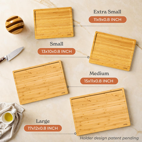 SMIRLY bamboo board with non-toxic finish safe for food prep.