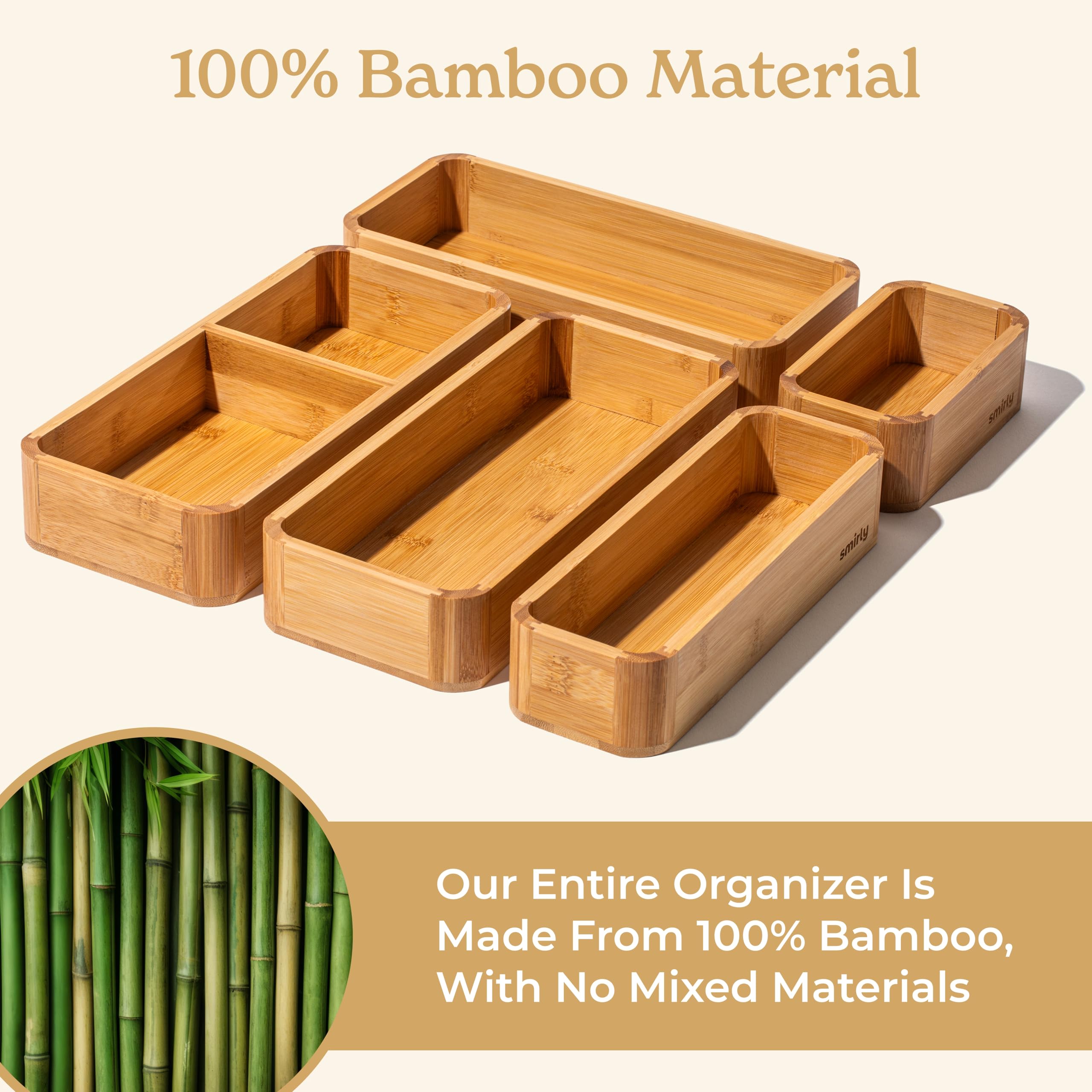 SMIRLY bamboo kitchen divider with smooth surface for effortless organization.