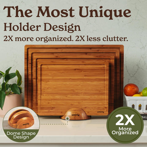 SMIRLY brown bamboo board easy-clean surface for daily use.