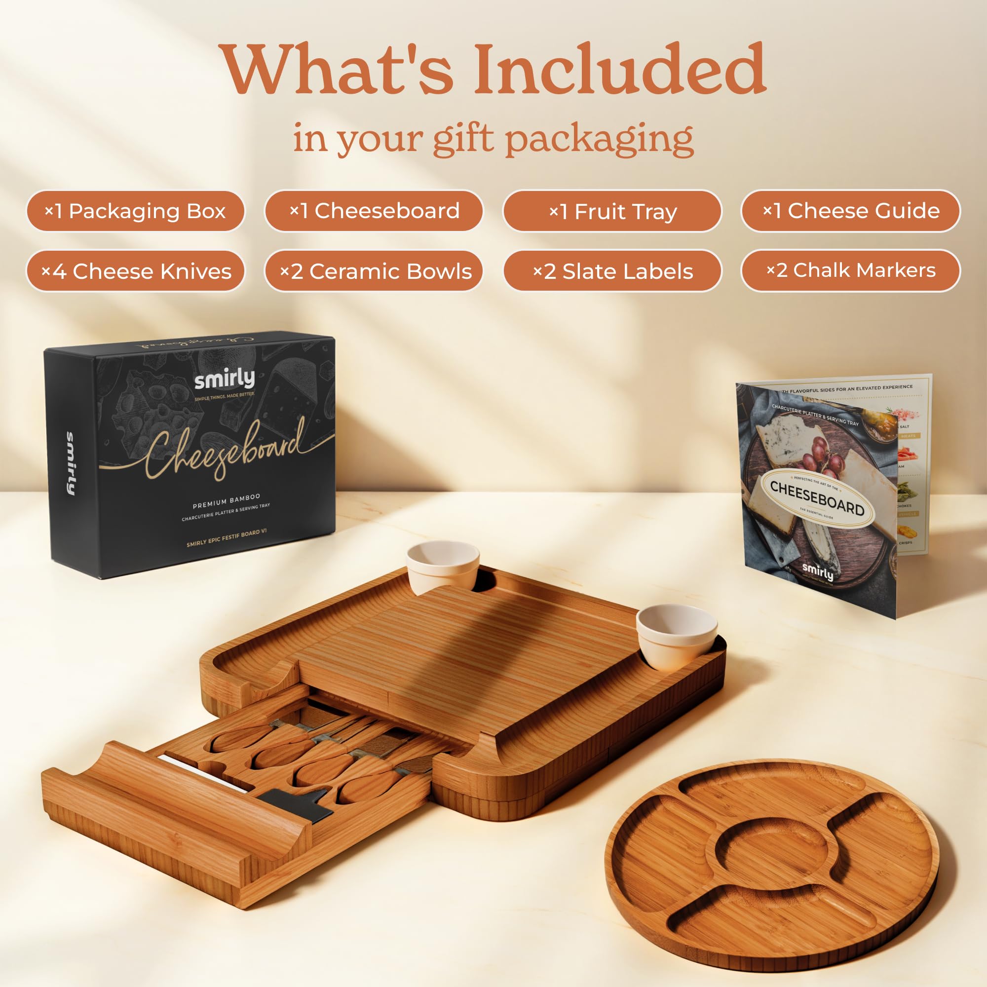 SMIRLY Charcuterie Board Accessories—complementing tools enhance presentation and easy serving.