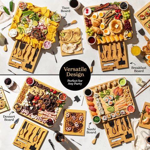Spacious surface supports generous platters for entertaining
