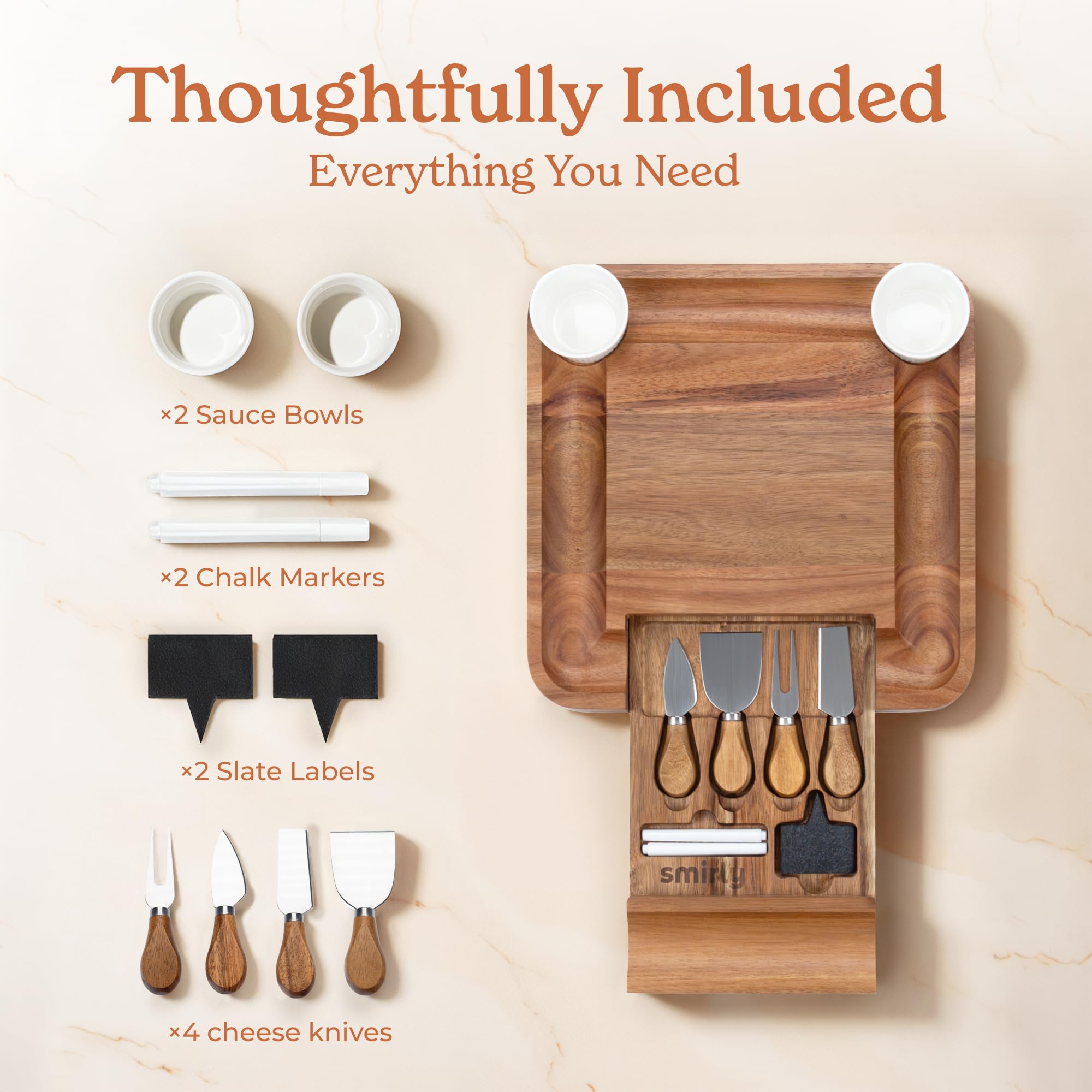 SMIRLY cheese accessories arranged for easy, impressive plating