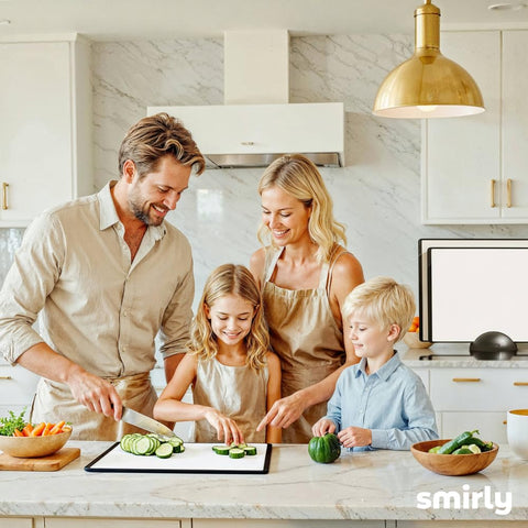 SMIRLY cutting board color options brighten any kitchen.