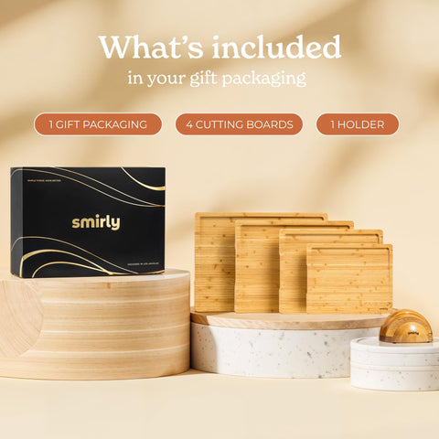 SMIRLY cutting board holder keeps boards neatly stored and accessible.