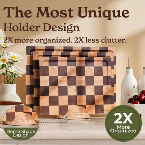 Smirly cutting board reversible design doubles usable workspace