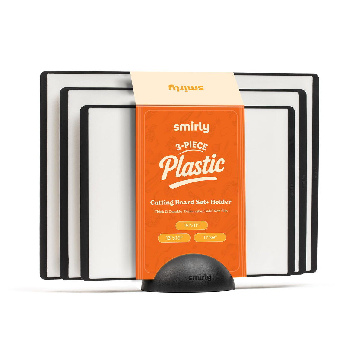 SMIRLY cutting board set with holder neatly organizes prep space.