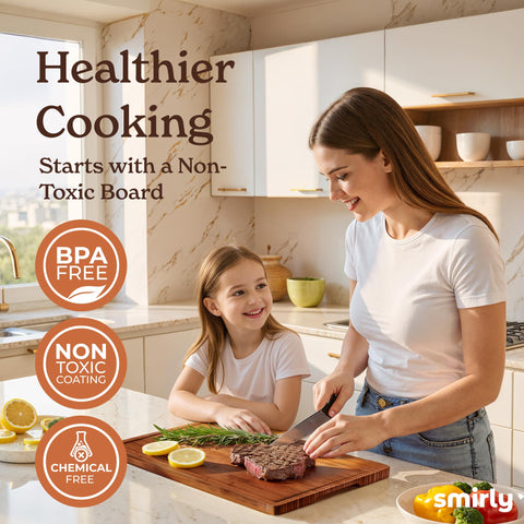 SMIRLY cutting board set includes large and small boards.