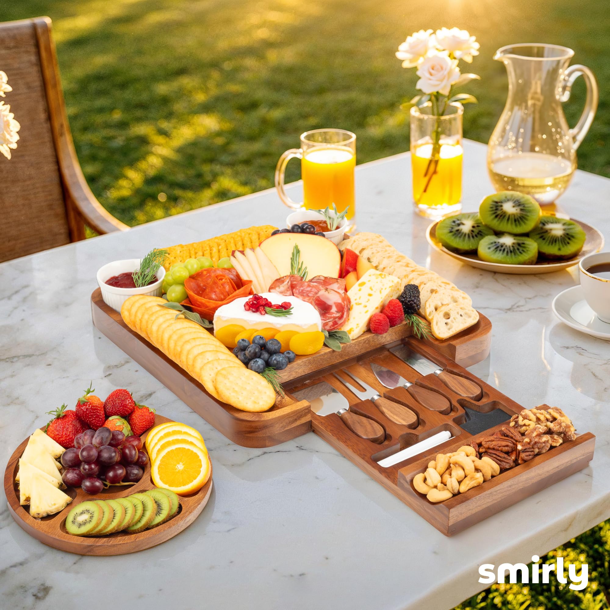SMIRLY entertaining setup shown as a stylish centerpiece for guests