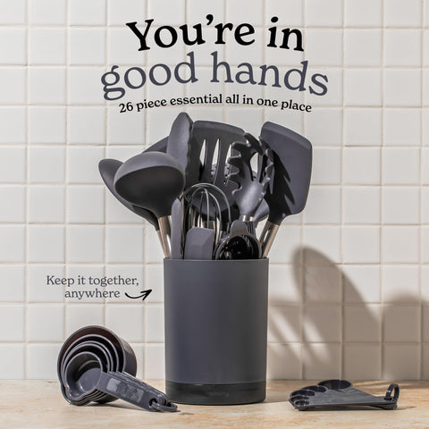 SMIRLY heat-resistant silicone tools keeping pans scratch-free during high-heat cooking