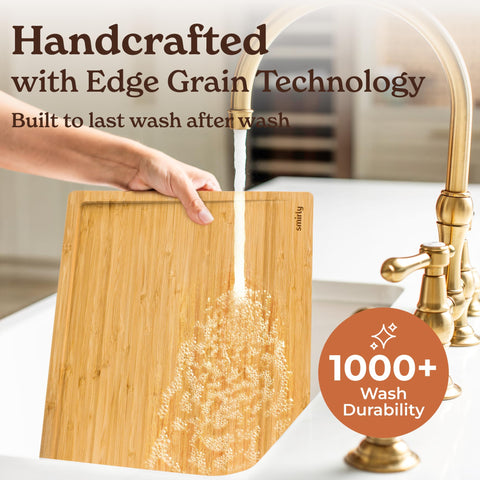 SMIRLY kitchen organization with durable bamboo boards for tidy prep space.