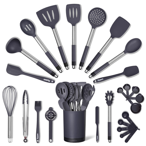SMIRLY 26-piece kitchen utensils set for versatile everyday cooking on nonstick surfaces
