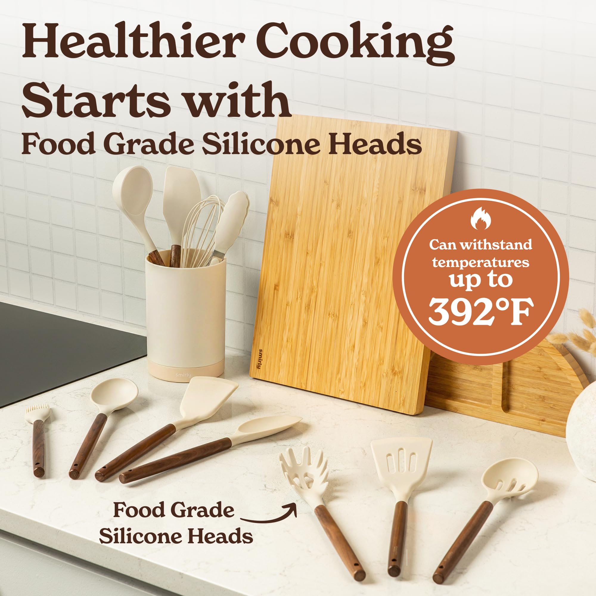 SMIRLY silicone spoons and spatulas deliver precise stirring and flipping