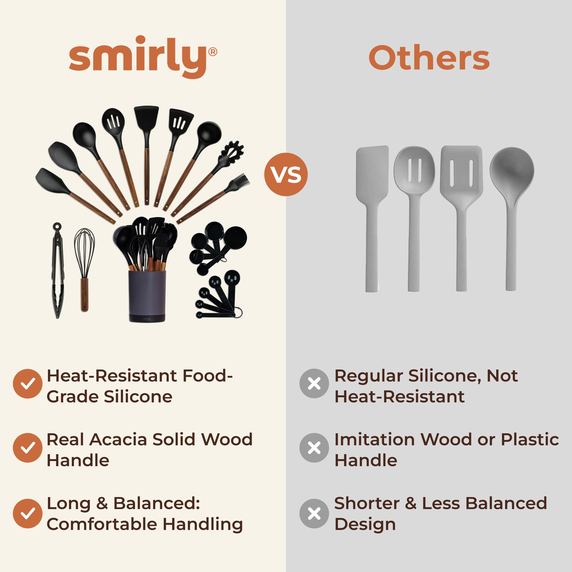 SMIRLY spoon and spatula variety for versatile cooking tasks