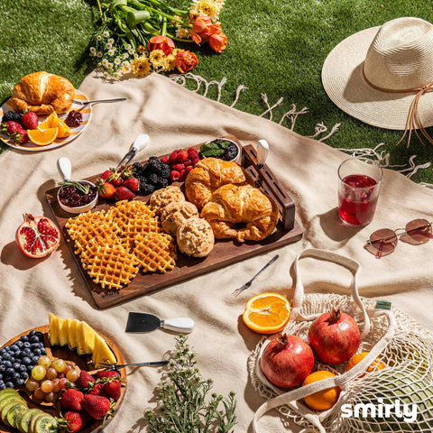 SMIRLY walnut wood surface detail conveys craftsmanship and timeless style.