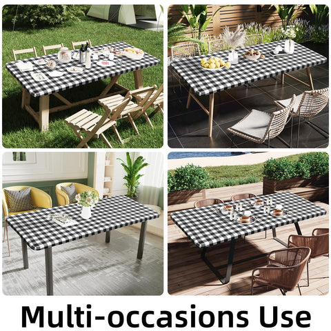 Smiry buffalo plaid design suits 6-8 seat tables.