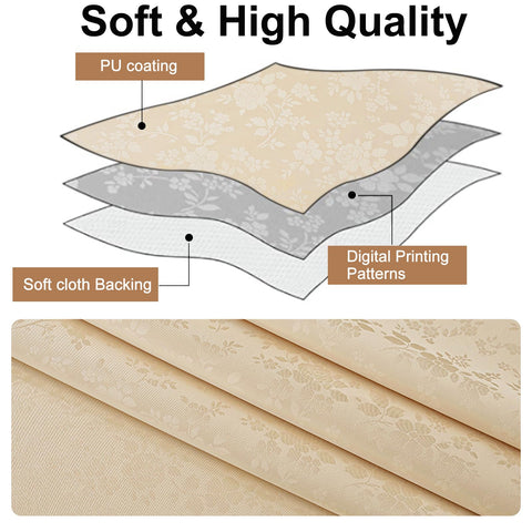 Smiry beige rectangle cloth fits rectangle, oval, and square tables.