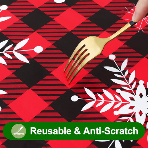 Smiry buffalo plaid tablecloth suited for holidays, gatherings, and everyday dining.