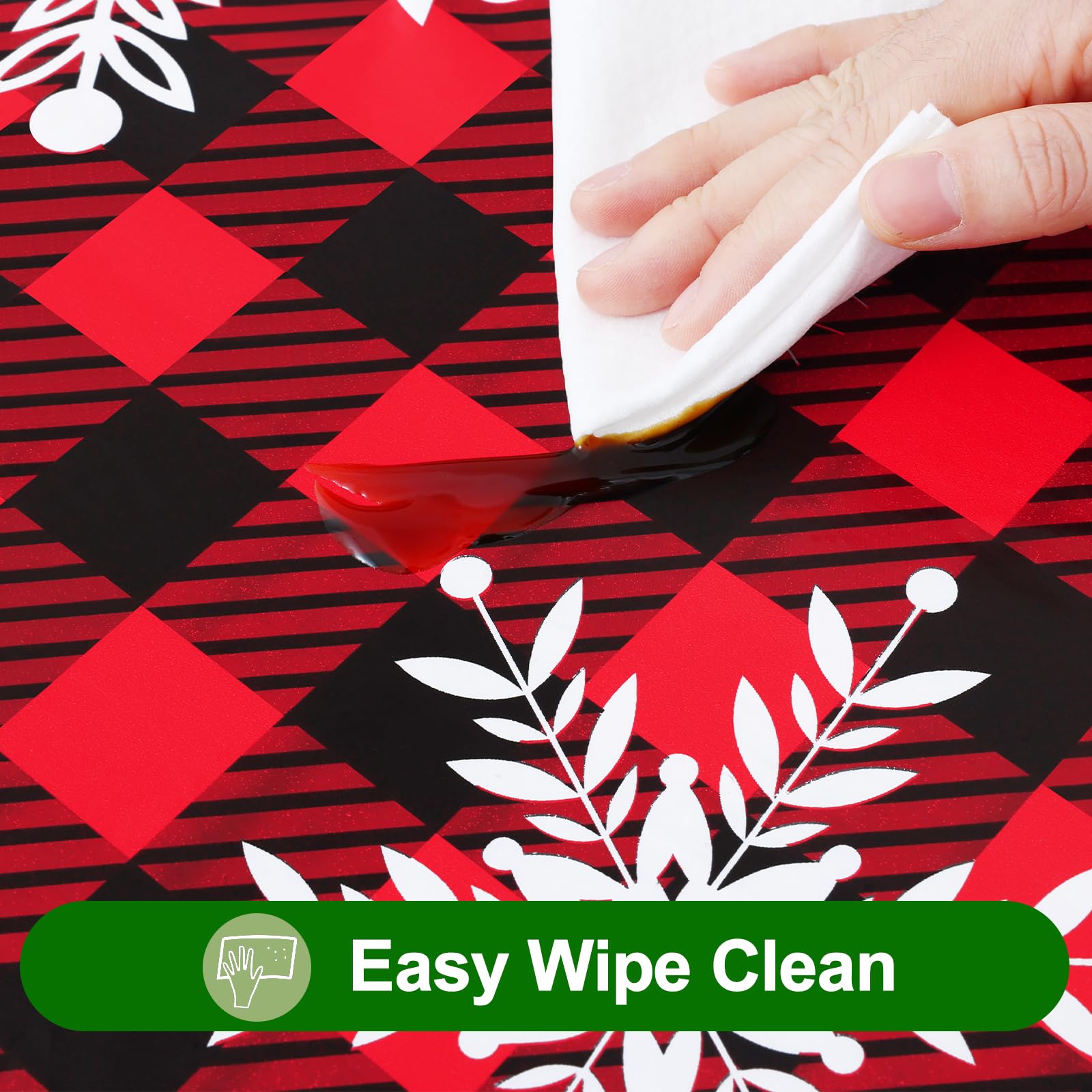Smiry buffalo plaid tablecloth 96x30 inch size fits rectangular tables for six to eight.