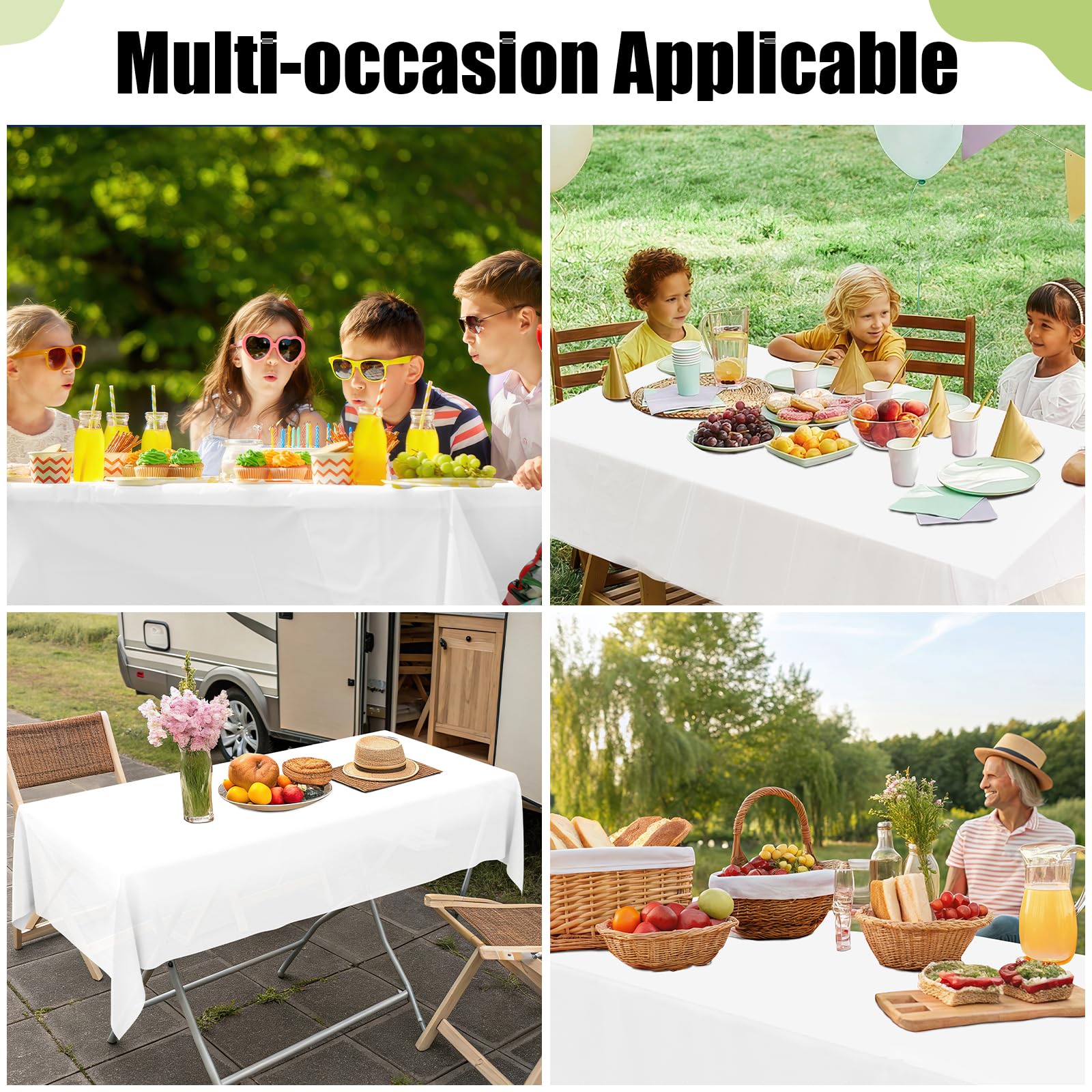 Smiry classic white tablecloth look fits any event setting.