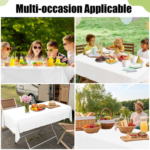 Smiry classic white tablecloth look fits any event setting.