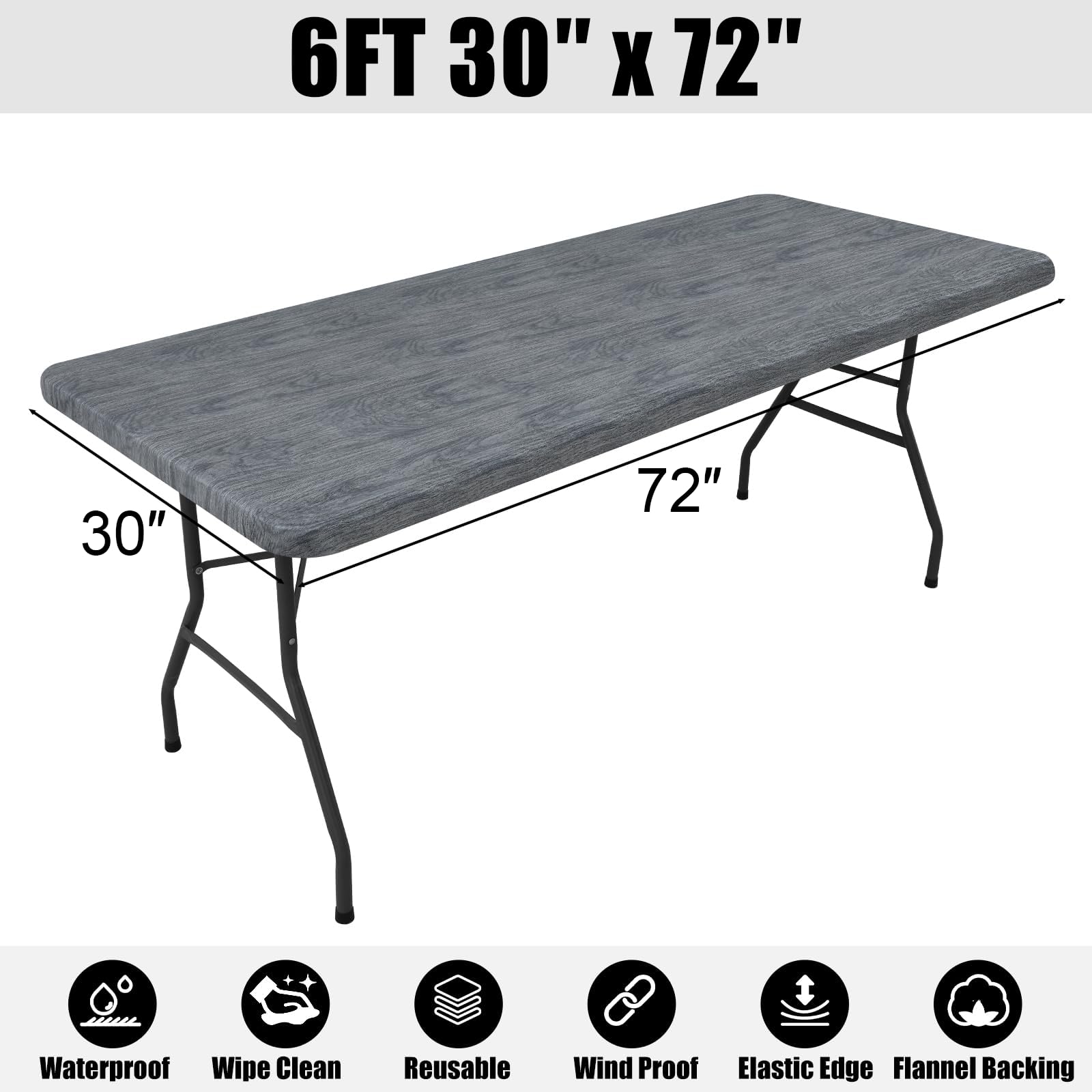 Smiry dark-grey rectangle cover suits outdoor picnics and casual dining.