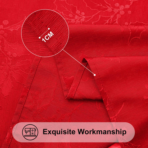 Smiry easy-care tablecloth is machine washable for reusable holiday tables.
