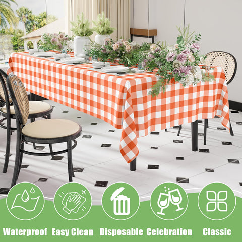 Smiry easy-clean tablecloth surface for quick wipe-down and disposal after use.