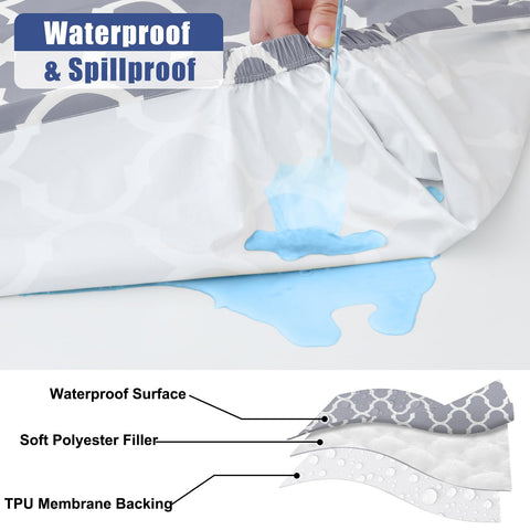Smiry elastic-edge rectangle tablecloth with windproof design stays in place during picnics