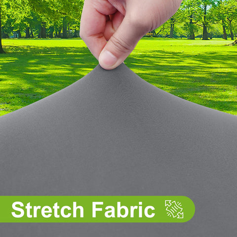 Smiry elastic edge secures the round tablecloth with a windproof fit.