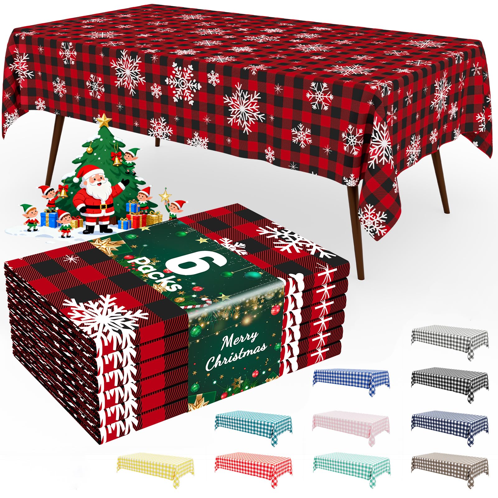 Smiry gingham disposable table cloth pack ready for event setup.