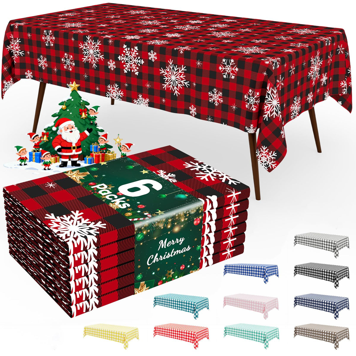 Smiry gingham disposable table cloth pack ready for event setup.