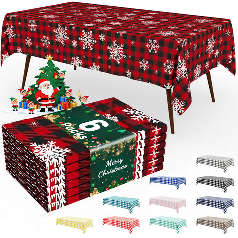 Smiry gingham disposable table cloth pack ready for event setup.