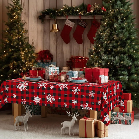 Smiry gingham tablecloth at a birthday party setup.