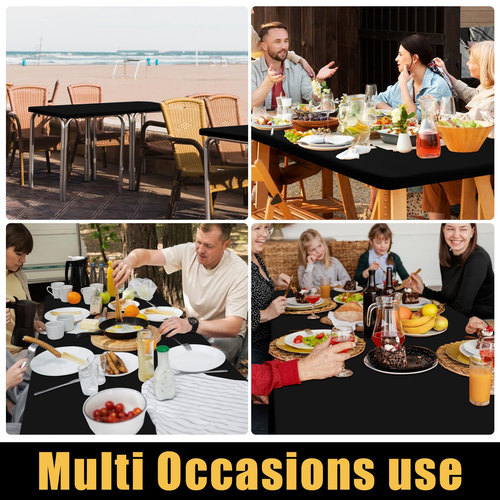 Smiry indoor-outdoor rectangle tablecloth for versatile dining setups.
