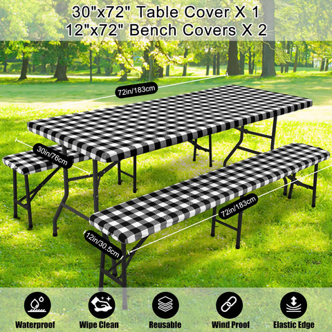 Smiry buffalo plaid setup ideal for camping, picnics, BBQs, and family gatherings.