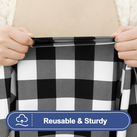 Smiry buffalo plaid tablecloth is machine washable after a family gathering.