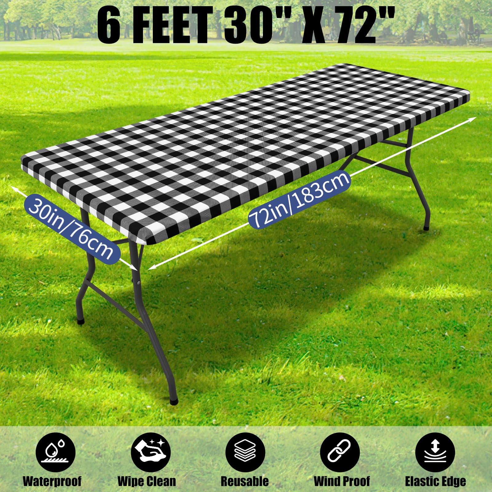 Smiry table cloth in outdoor setup, versatile for camping and picnics.