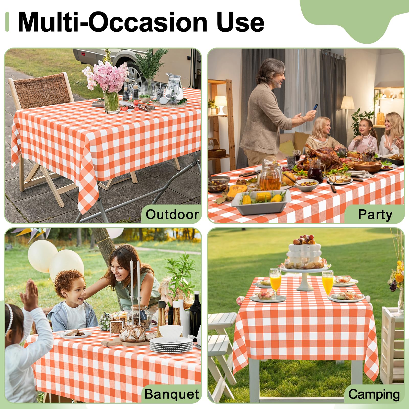 Smiry portable, lightweight tablecloth ready for dinners on the go.