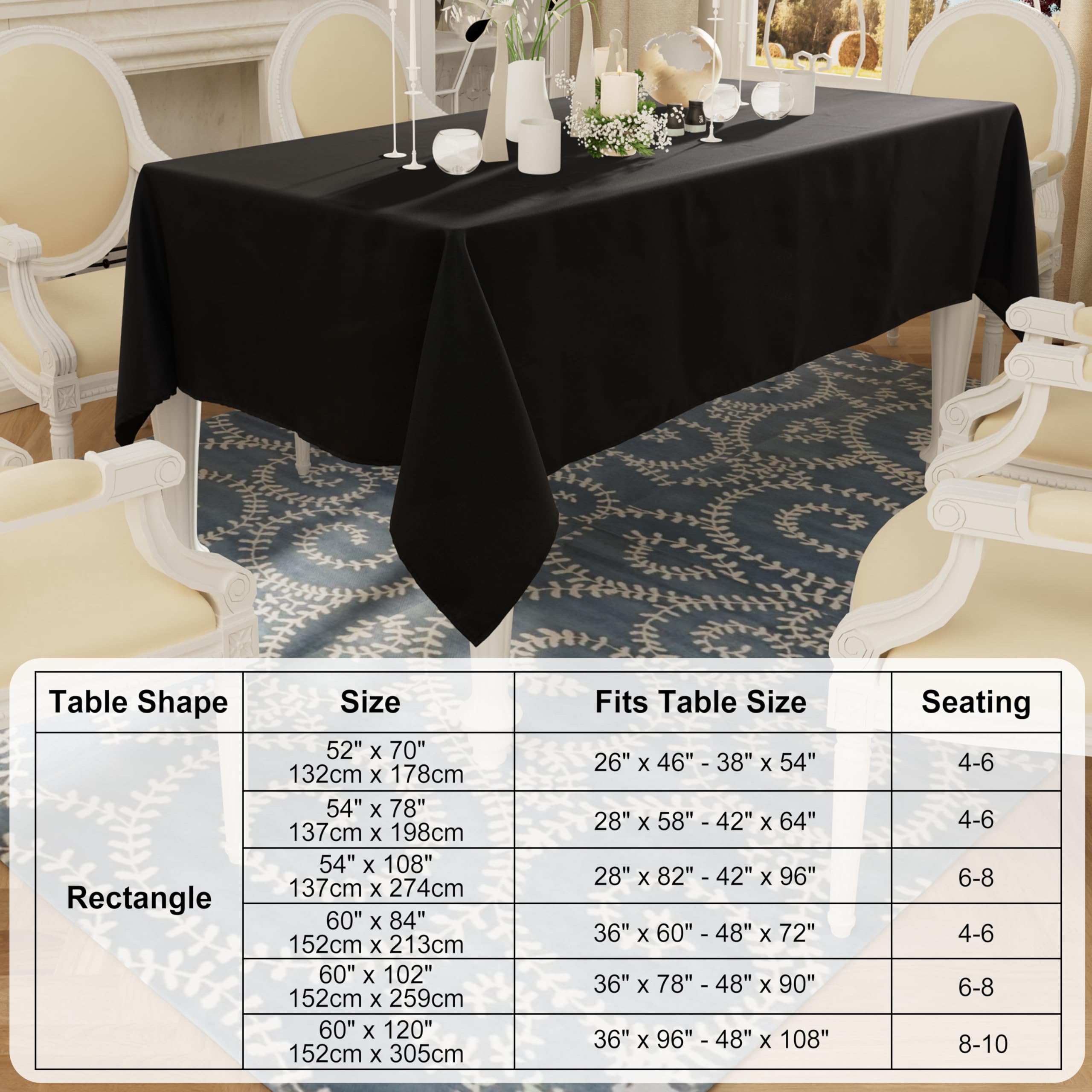 Smiry washable table cover is easy to clean and reuses beautifully.